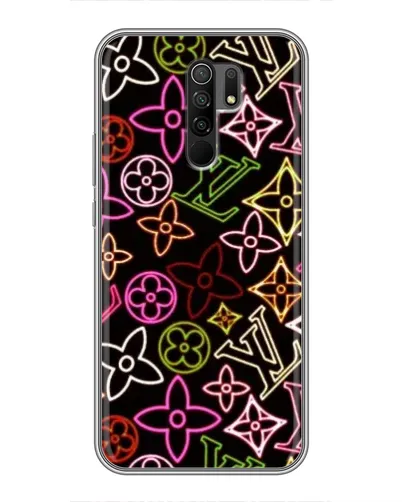 Чехол для Xiaomi Redmi 9 с картинкой «Неоновый микс Nike»