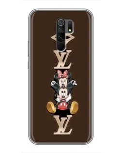 Чехол для Xiaomi Redmi 9 с картинкой «LV и Микки Маус»