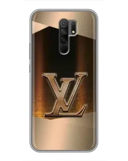 Чехол для Xiaomi Redmi 9 с картинкой «LV — золотое сияние»