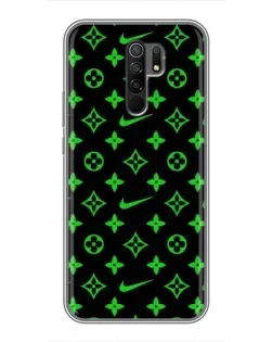 Чехол для Xiaomi Redmi 9 с картинкой «Неоновый принт LV»