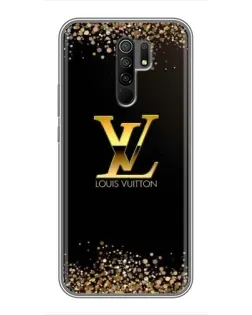 Чехол для Xiaomi Redmi 9 с картинкой «LV — золотые искры»