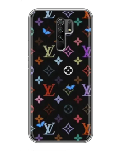 Чехол для Xiaomi Redmi 9 с картинкой «Цветная монограмма LV»