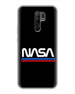 Чехол для Xiaomi Redmi 9 с картинкой «NASA — классика Red Blue»