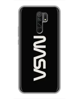 Чехол для Xiaomi Redmi 9 с картинкой «NASA — вертикальный логотип»
