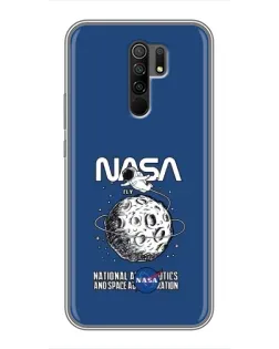 Чехол для Xiaomi Redmi 9 с картинкой «NASA — лунная миссия»