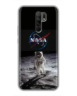 Чехол для Xiaomi Redmi 9 с картинкой «Астронавт на Луне»