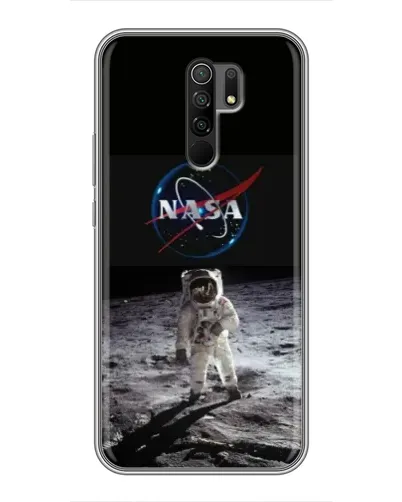 Чехол для Xiaomi Redmi 9 с картинкой «Астронавт на Луне»