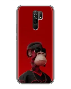 Чехол для Xiaomi Redmi 9 с картинкой «Bored Ape в красном»