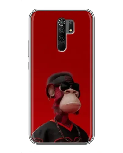 Чехол для Xiaomi Redmi 9 с картинкой «Bored Ape в красном»