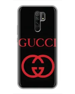 Чехол для Xiaomi Redmi 9 с картинкой «Gucci — красный логотип»