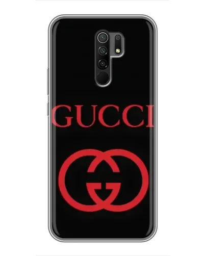 Чехол для Xiaomi Redmi 9 с картинкой «Gucci — красный логотип»