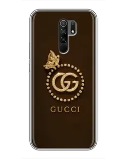 Чехол для Xiaomi Redmi 9 с картинкой «Gucci — золотая бабочка»