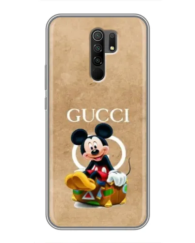 Чехол для Xiaomi Redmi 9 с картинкой «Микки Маус Gucci — крафт»