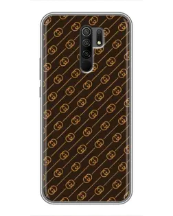 Чехол для Xiaomi Redmi 9 с картинкой «Gucci — золотые диагонали»