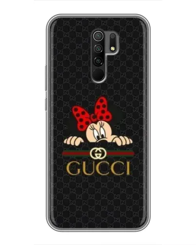Чехол для Xiaomi Redmi 9 с картинкой «Минни Маус Gucci — черный»