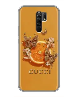 Чехол для Xiaomi Redmi 9 с картинкой «Gucci — золотые бабочки» Чехол для Xiaomi Redmi 9 с картинкой «Gucci — золотые бабочки»
