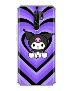 Чохол для Xiaomi Redmi 9 з картинкою «Kuromi та фіолетові серця»