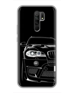 Чехол для Xiaomi Redmi 9 с картинкой «Темный силуэт BMW»