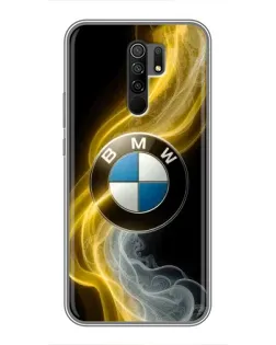 Чехол для Xiaomi Redmi 9 с картинкой «Золотистый дым BMW»