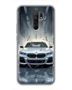 Чехол для Xiaomi Redmi 9 с картинкой «BMW в свете фар»