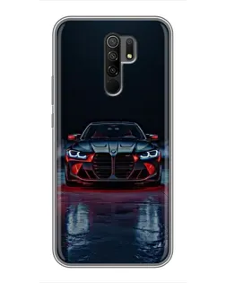 Чехол для Xiaomi Redmi 9 с картинкой «BMW на мокрой дороге»