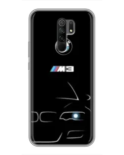 Чехол для Xiaomi Redmi 9 с картинкой «Минималистичный принт BMW M3»