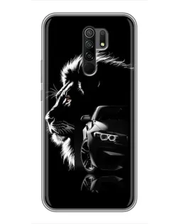 Чехол для Xiaomi Redmi 9 с картинкой «BMW и лев»