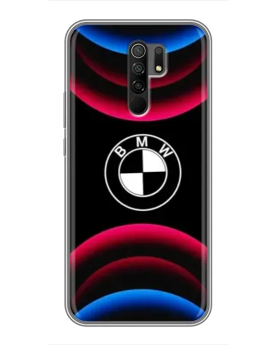 Чехол для Xiaomi Redmi 9 с картинкой «Логотип BMW и неоновые дуги» Чехол для Xiaomi Redmi 9 с картинкой «Логотип BMW и неоновые дуги»