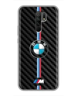 Чехол для Xiaomi Redmi 9 с картинкой «Эмблема BMW и карбон»