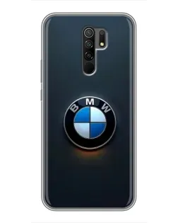 Чехол для Xiaomi Redmi 9 с картинкой «Логотип BMW — минимализм»