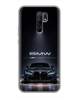 Чехол для Xiaomi Redmi 9 с картинкой «BMW сквозь ночной город» Чехол для Xiaomi Redmi 9 с картинкой «BMW сквозь ночной город»