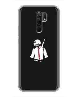 Чехол для Xiaomi Redmi 9 с картинкой «PUBG — силуэт воина»