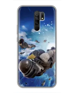 Чехол для Xiaomi Redmi 9 с картинкой «Десант PUBG — прыжок»