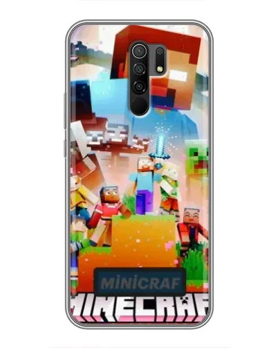 Чохол для Xiaomi Redmi 9 з картинкою «Minecraft герої гри»