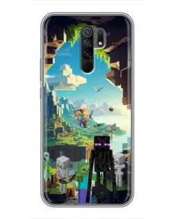 Чохол для Xiaomi Redmi 9 з картинкою «Ендермен у лісі»
