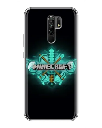 Чохол для Xiaomi Redmi 9 з картинкою «Minecraft Diamond лого»