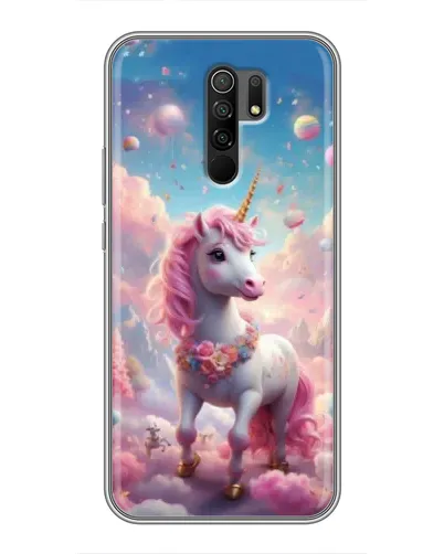 Чехол для Xiaomi Redmi 9 с картинкой «Единорог среди облаков»