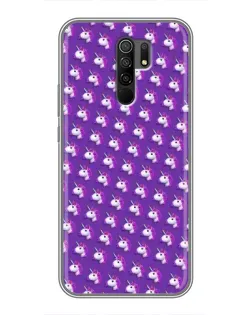 Чехол для Xiaomi Redmi 9 с картинкой «Единороги на фиолетовом»