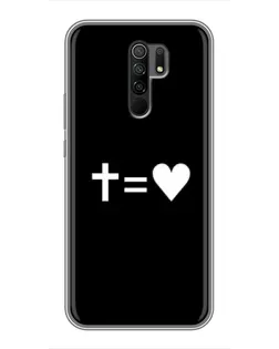 Чехол для Xiaomi Redmi 9 с картинкой «Крест и Сердце»