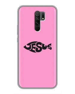 Чехол для Xiaomi Redmi 9 с картинкой «Розовый символ  Jesus»