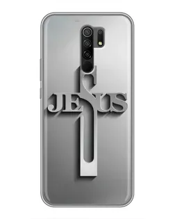 Чехол для Xiaomi Redmi 9 с картинкой «Металлический крест Jesus»