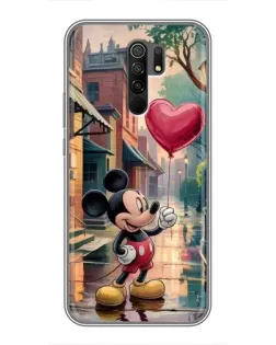 Чехол для Xiaomi Redmi 9 с картинкой «Микки и шарик-сердце»