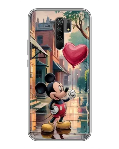 Чехол для Xiaomi Redmi 9 с картинкой «Микки и шарик-сердце»