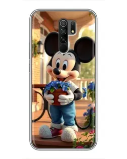 Чехол для Xiaomi Redmi 9 с картинкой «Микки садовод»