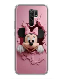 Чехол для Xiaomi Redmi 9 с картинкой «Минни сквозь стену»
