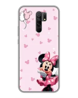 Чехол для Xiaomi Redmi 9 с картинкой «Минни Маус и сердечки»