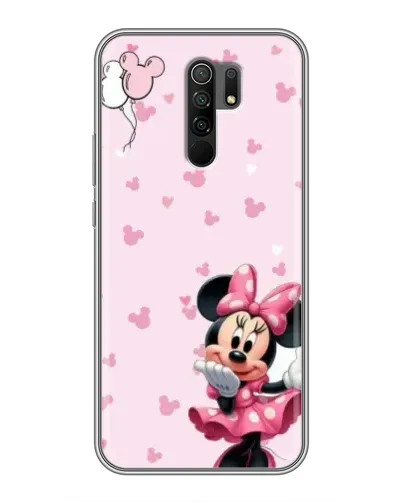Чехол для Xiaomi Redmi 9 с картинкой «Минни Маус и сердечки»