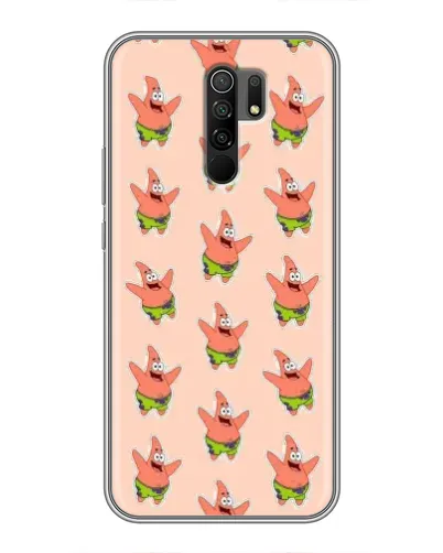 Чехол для Xiaomi Redmi 9 с картинкой «Патрик Стар паттерн»