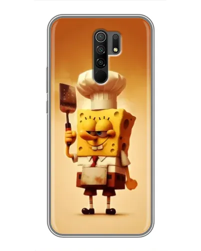 Чехол для Xiaomi Redmi 9 с картинкой «Губка Боб повар»