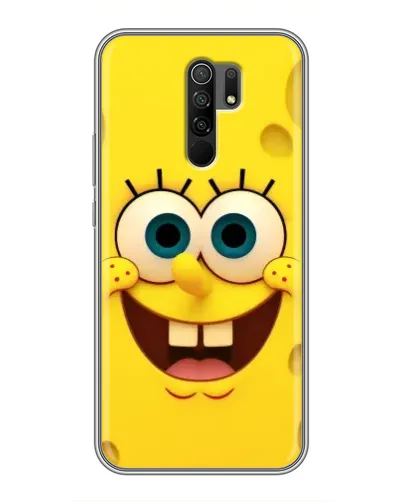 Чехол для Xiaomi Redmi 9 с картинкой «Губка Боб улыбка»
